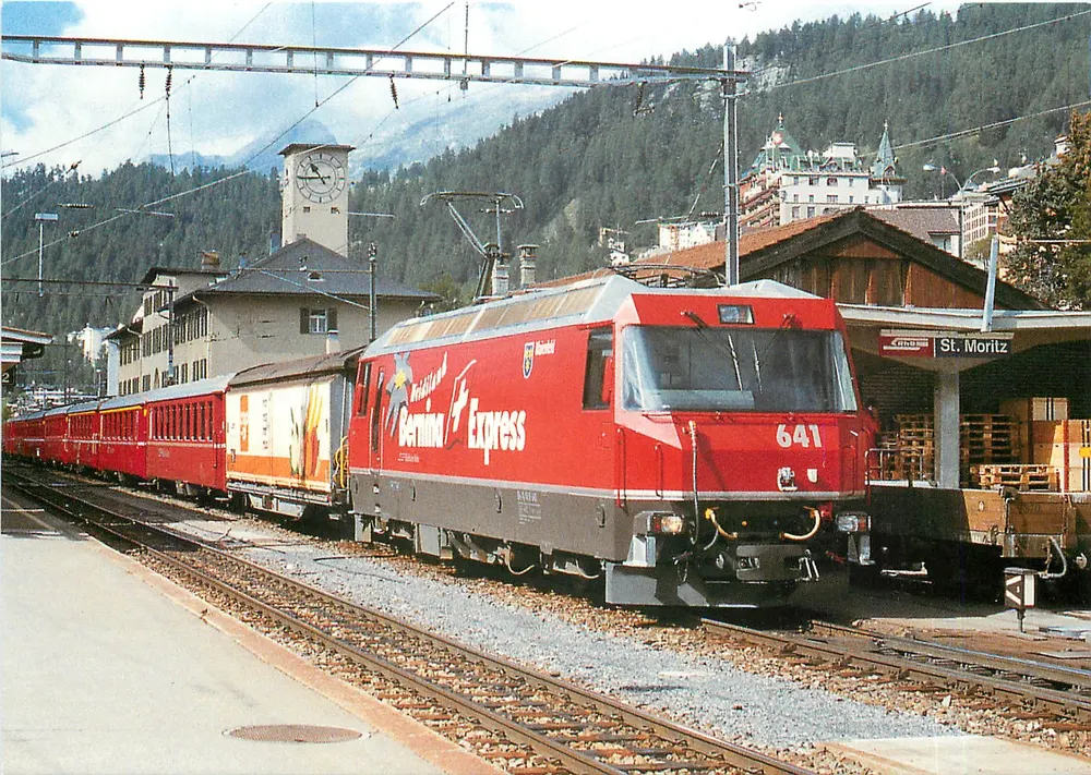 St. Moritz — Gare — REIJu Color Karte - Recto