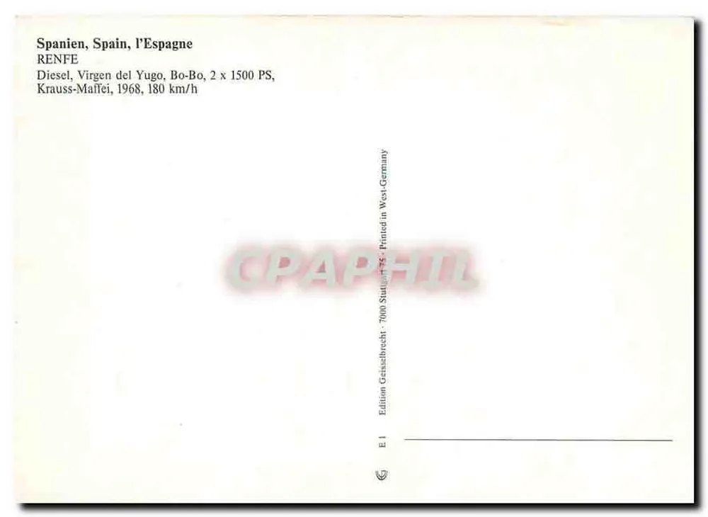 Trem Virgem do Yugo — RENFE, Espanha - Verso