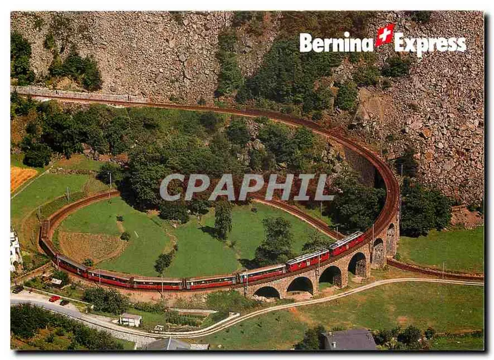 Bernina Express — Zug über den Viadukt von Brusio - Vorderseite