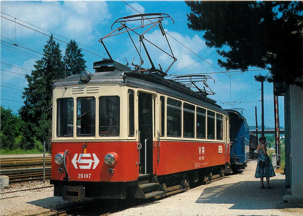 Tramway Stern & Haffler B 4 ET 26107 — Vöcklamarkt, Autriche — éditeur der bahnladen, n° 10498/88 - Recto