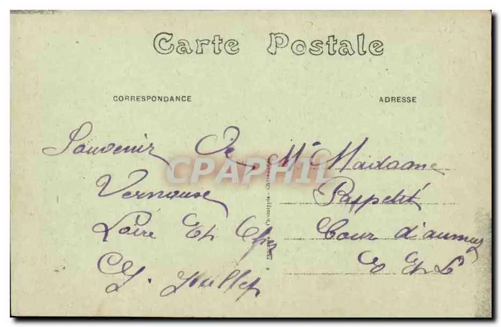 Vernou (L.-&-Ch) — Castelo dos Hugères — Orillon editor, n° 512 - Verso