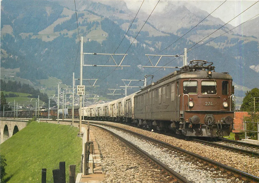 Elektryczny pociąg SBB Ae 8/8 nr 274 — Bern-Lötschberg-Simplon — wydawca REIJU Color Karte - Awers