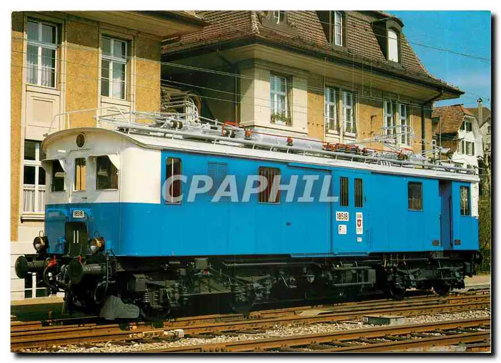 बैगेज ट्रेन SBB Fe 4/4 18518 — म्यूजियम ऑफ़ स्विट्जरलैंड ट्रांसपोर्ट, लुझर्न — MINIREX AG, नंबर CH-6002 - आगे