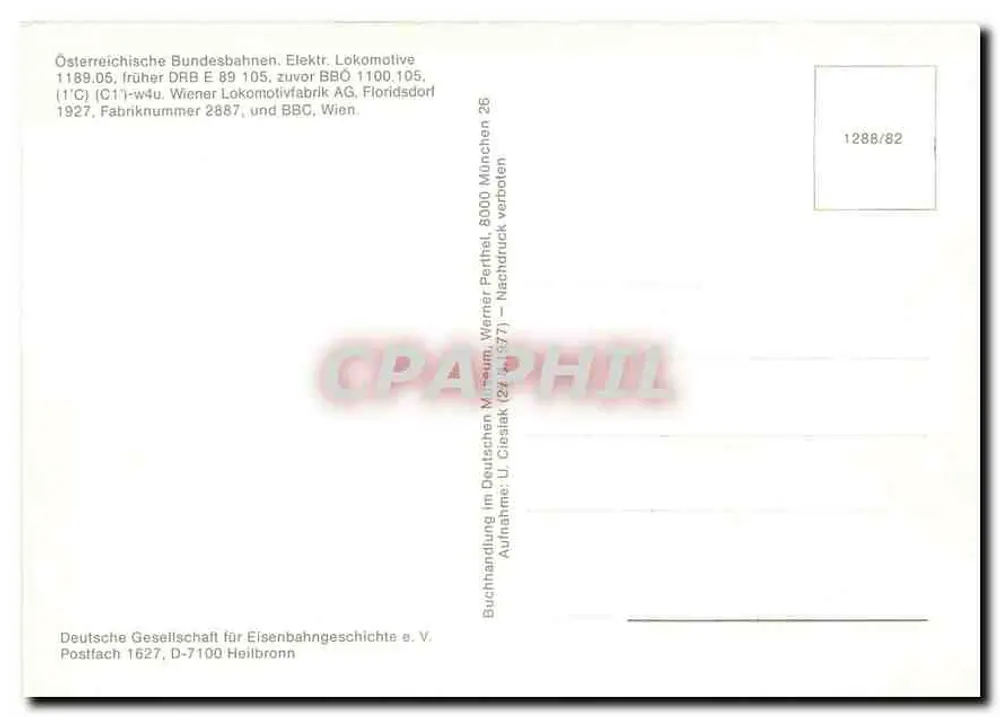 ऑस्ट्रियाई इलेक्ट्रिक लोकोमोटिव — 1189.05, ex-DRB E 89 105 — जर्मन लोकोमोटिव इतिहास संस्था - पीछे