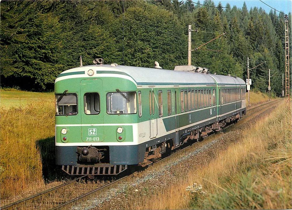 Eslovênia — Trem diesel-hidráulico SZ 711-013 — der bahnladen, n° 11099/93 - Frente