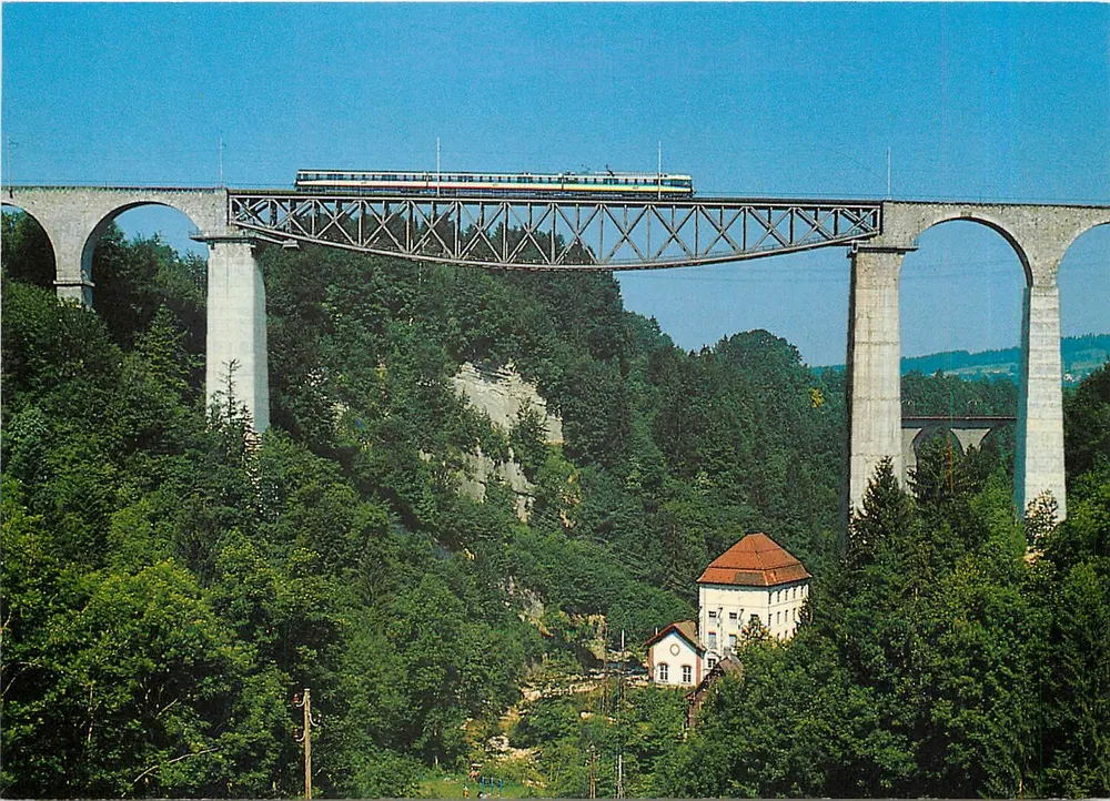 Sitterviadukt BT presso San Gallo Haggen — viadotto metallico — editore foto Gross - Recto