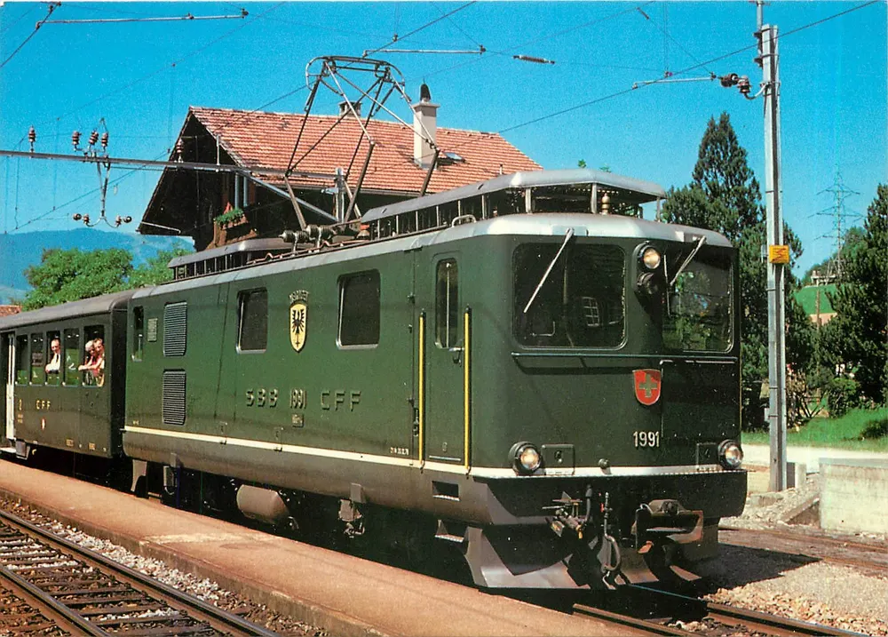 Dampflokomotive HGe 4/4 1991 — Brünigbahn (SBB) — MINIREX AG, Nr. 1439 - Vorderseite