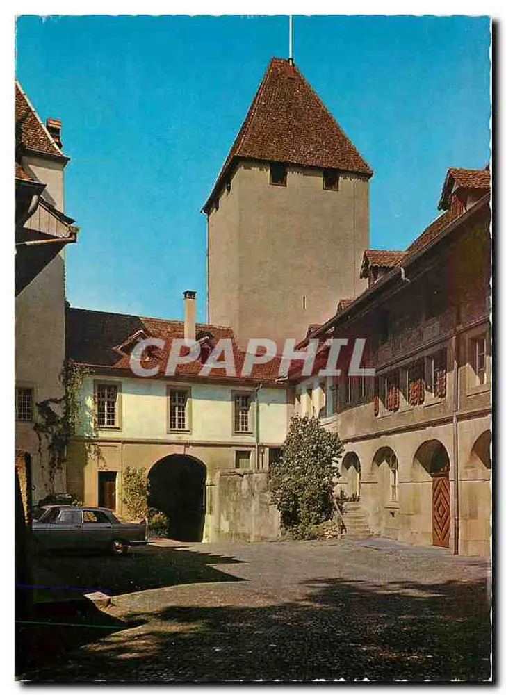 Burgdorf, Schlosshof — cour intérieure avec tour — Photoglob-Wehrli AG, Zürich - Frente