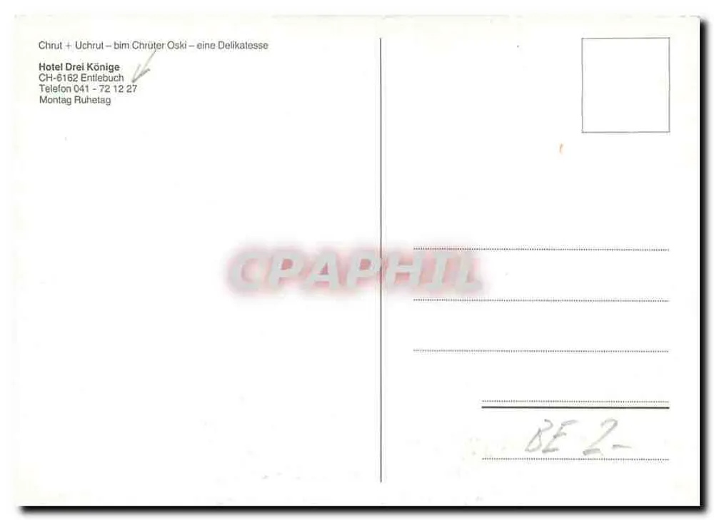 Cuoco con erbe — davanti all'hotel — Hotel Drei Könige, CH-6162 Entlebuch - Verso