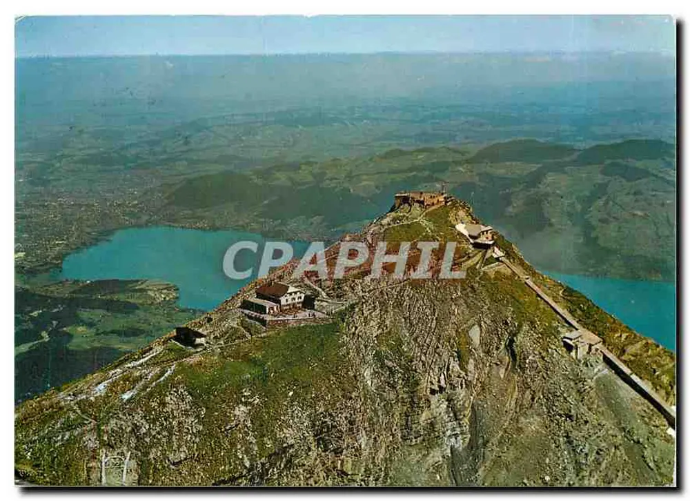 Niesen-Gipfel mit Bergstation und Berghaus — Niesen, Samedan — 8126 Photoglob-Wandli AG, Zürich - Recto