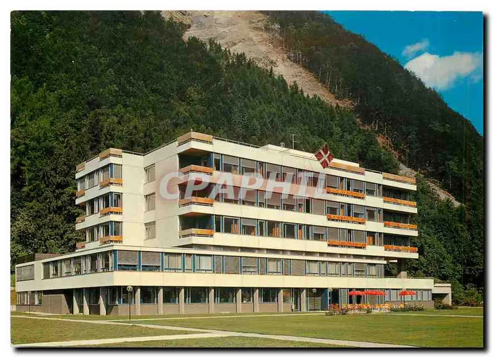 Districtshospitaal Oberhasli — Meiringen — Uitg. R. Würgler, Fot. Meiringen - Voorkant