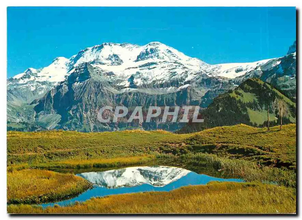 मॉन्ब्लां — लेक डी ल'एटैंग से देखा गया — वरलैग बी.ओ. डूफ्टिसेली, वाइल्डस्ट्रुबेल - आगे