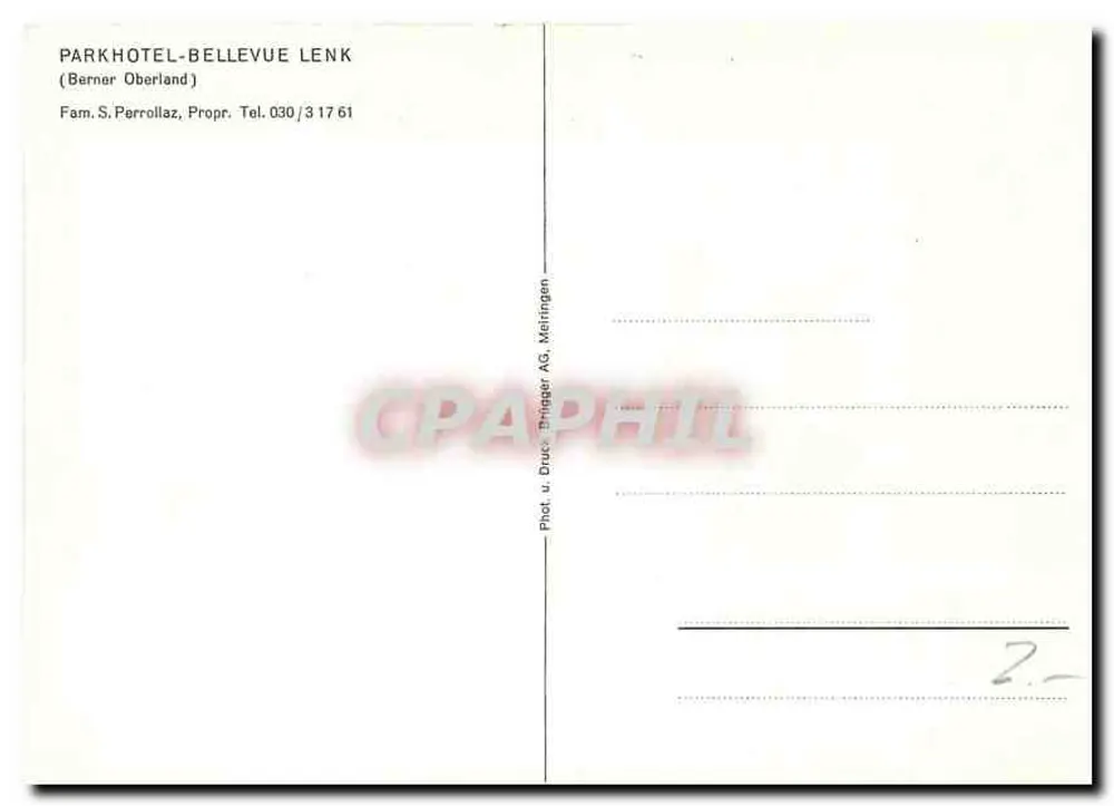 Hotel Bellevue — Lenk im Simmental — Parkhotel-Bellevue Lenk (Berner Oberland) - Verso