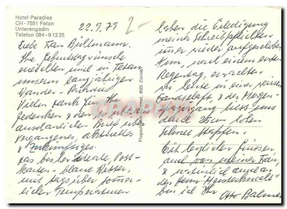 अल्पाइन लैंडस्केप के साथ होटल पैराडिस — फेटेन, अंटरएंगाडिन, स्विटजरलैंड — एडिटर अदृश्य - पीछे