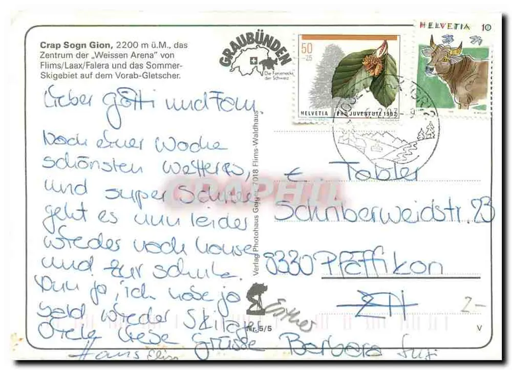 Crap Sogn Gion — Laax, Schweiz — Verlag: Verlag Photohaus Galignani - Rückseite