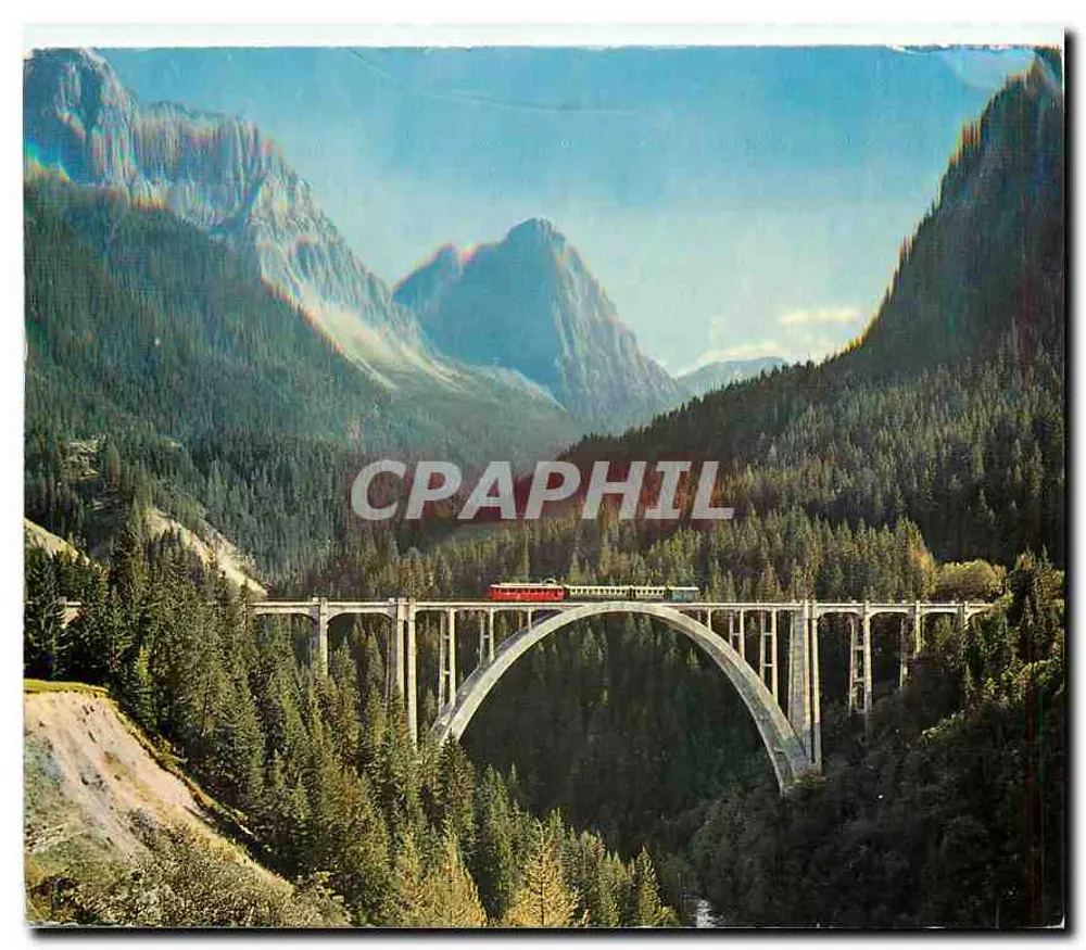 Langwieser Viaduct bij Arosa — Zwitserland — Foto en Uitgeverij A. Benker, Arosa - Voorkant