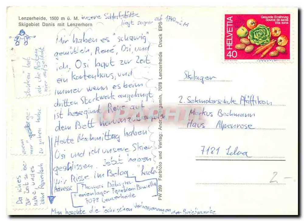 लेन्ज़रहाइडे, 1500 मीटर ऊपर समुद्र तल से — स्की ज़ोन डेनिस के साथ लेन्ज़रहॉर्न — ड्रक लेन्ज़रहाइडे - पीछे