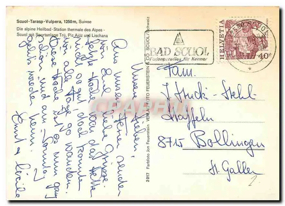 Scuol-Tarasp-Vulpera, 1250m — Szwajcaria — Fabriato Jon Feuerstein & Co. - Rewers