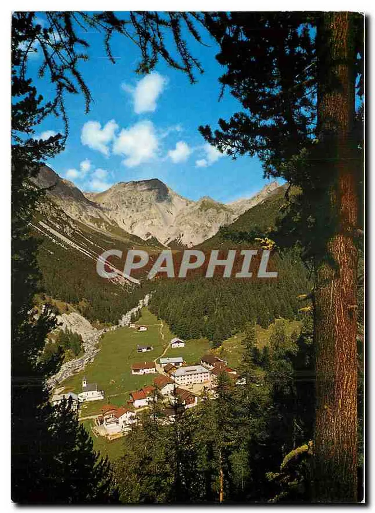 S-charl 1810 m ü. M. — vista do Sesvennatal com o Piz d’Immez — Fotolag Jon Feuerstein & Co. - Frente