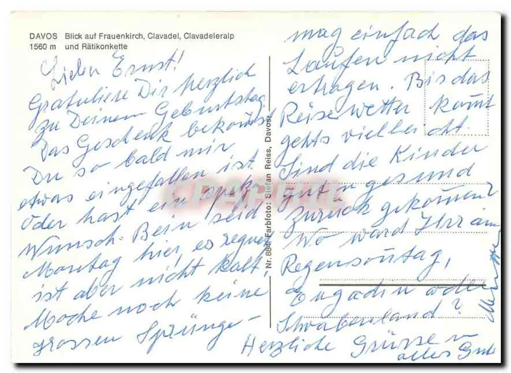 फ्रूनेनकिर्च, क्लावाडेलेराल्प पर दृश्य — डावोस, 1560 मीटर — सूद एन रीसेस - पीछे