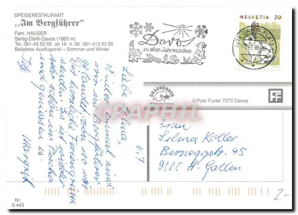 Im Bergführer — Sertig-Dörfl-Davos — Fam. Hauser - Verso