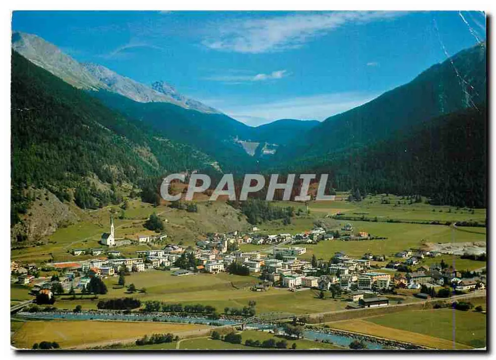 Zernez im Unter-Engadin — am Eingang zum Schweizer Nationalpark — Blick gegen Ofenpass — Verlag: Foto und Verlag Grass, Zernez, Nr. 6 - Vorderseite