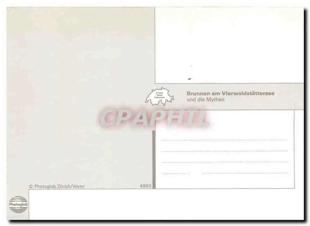 Bateaux à vapeur sur le lac de Vierwaldstättersee — montagnes en arrière-plan — Photoglob Zürich/Vevey n°4993 - Verso