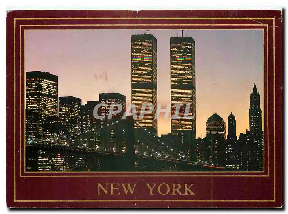 New York — Ansicht des Brooklyn Bridges und des Skyline von Lower Manhattan — Verlag nicht sichtbar - Vorderseite