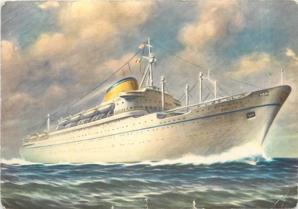 Cruiser Australia — ilustração — Lloyd Triestino, Trieste - Frente