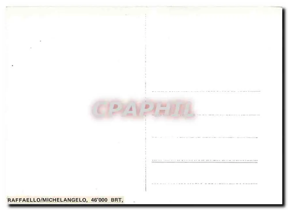 O navio de passageiros Raffaello — Michelangelo — 46'000 BRT - Verso