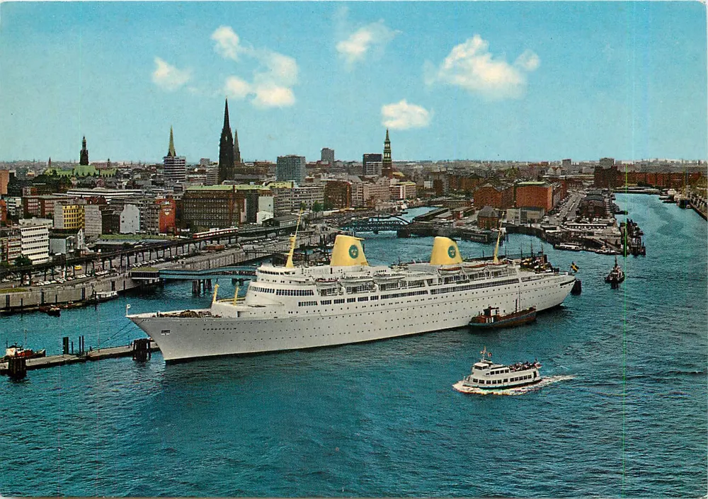 Hamburgo — Navio de Passageiros na Ponte Transatlântica — Made by Hohmann, n° 920/227 - Frente