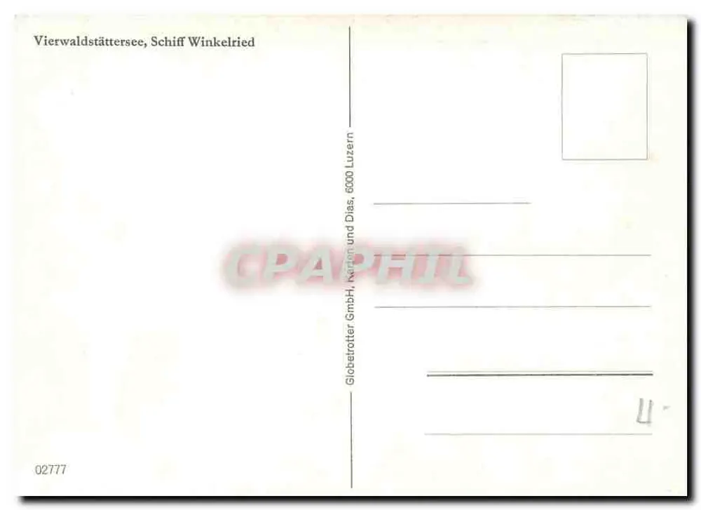 Lago Vierwaldstättersee — Navio Winkelried — Globetrotter GmbH, Lucerna - Verso