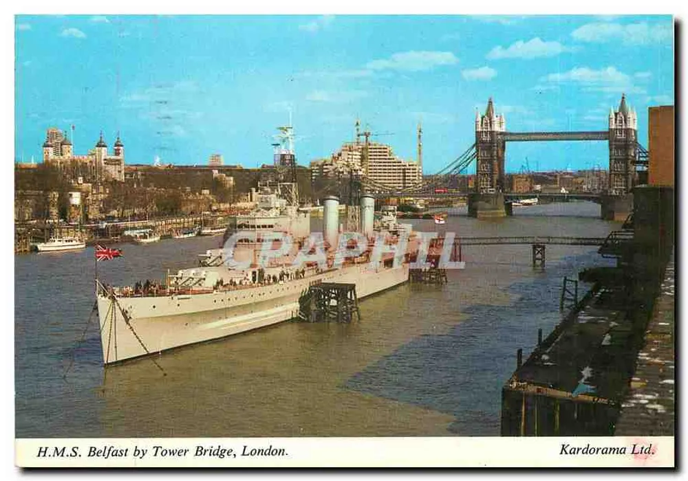 H.M.S. Belfast diante do Tower Bridge, Londres — Kardorama Ltd. n°102 - Frente