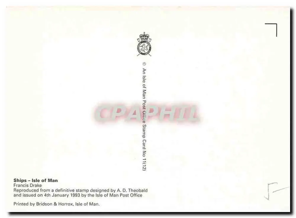 Francis Drake — Yacht — Isle of Man Post Office - Rückseite