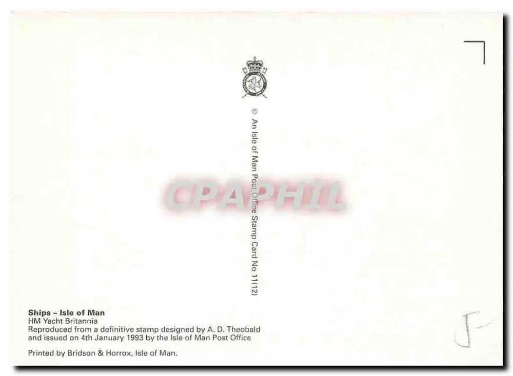 HMY Britannia — Yacht — Postamt der Isle of Man, n° 1112 - Rückseite