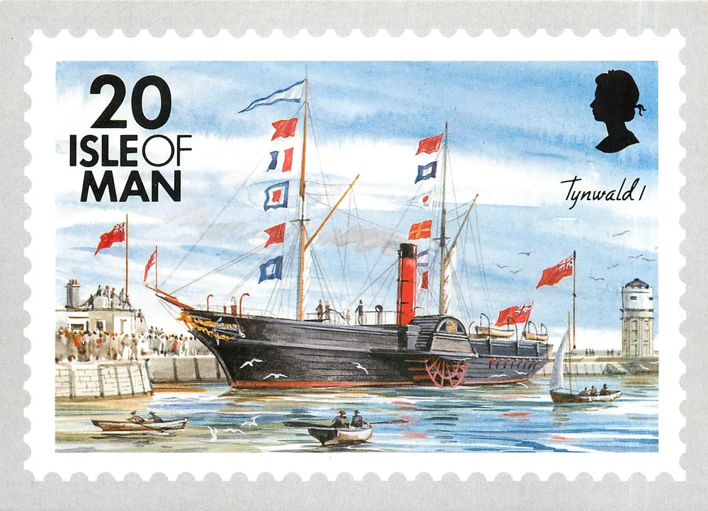 Navire à vapeur — Tynwald I — éditeur Isle of Man Post Office, n° 11(12) - Recto