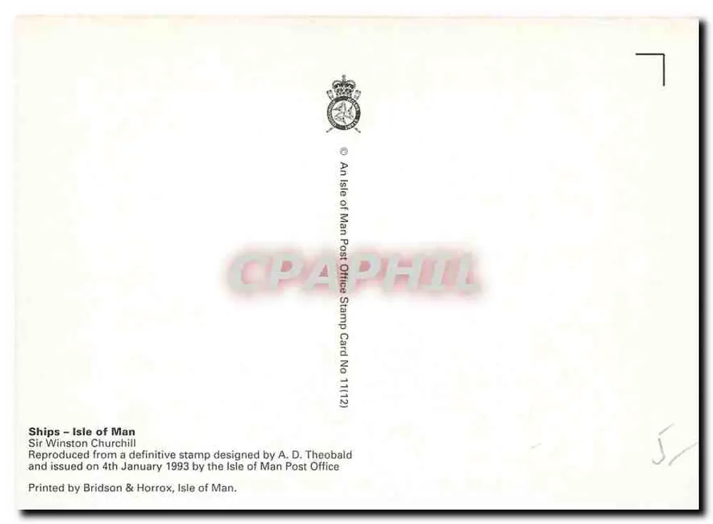 Segelboot — Sir Winston Churchill — Isle of Man Post Office - Rückseite