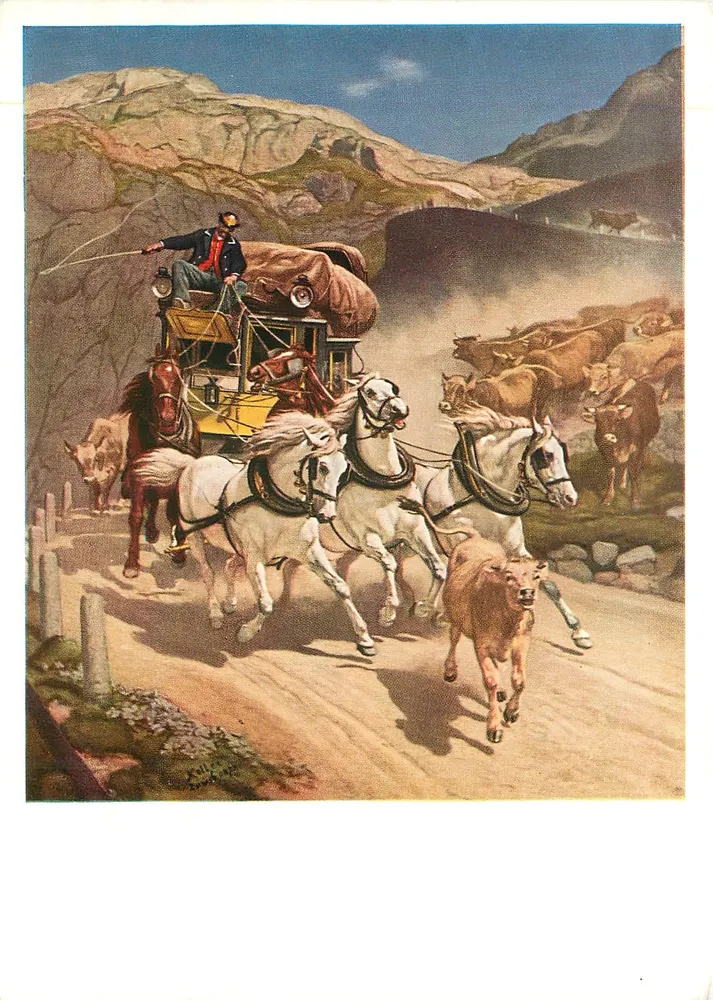 La diligence du Gothard — Rudolf Koller — No. 1598 - Recto