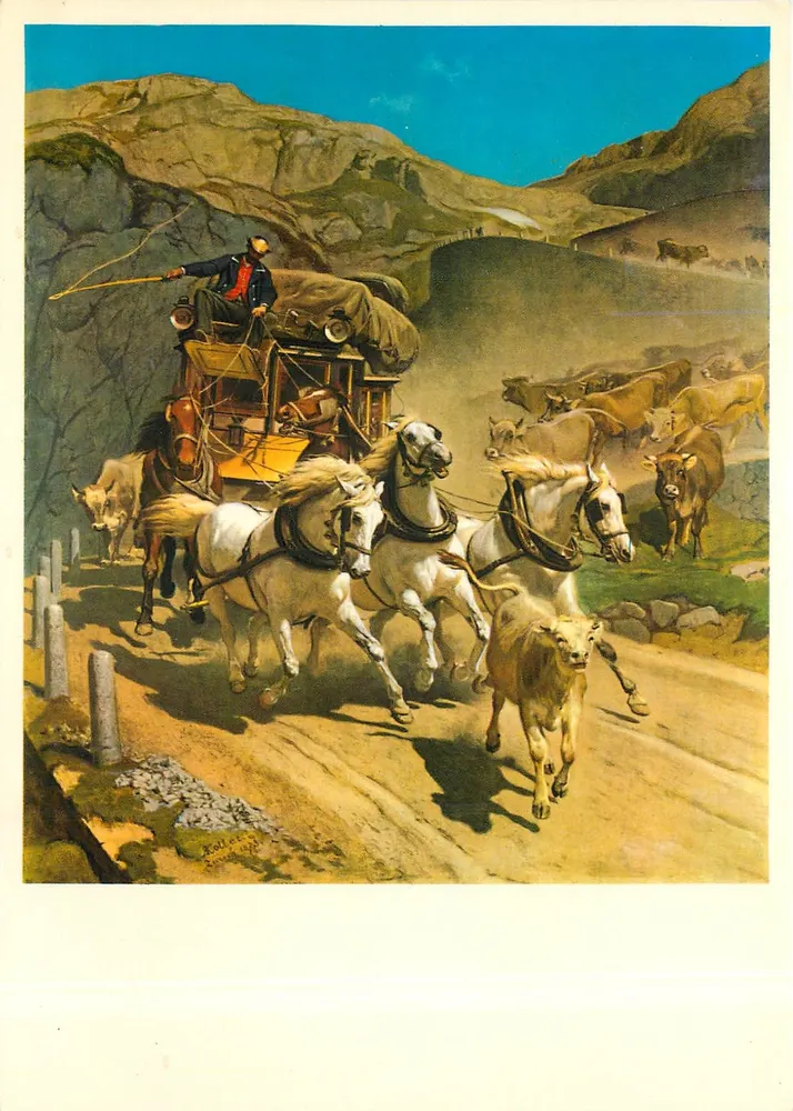 Die Gotthard-Droschke — Rudolf Koller — Schweizer Kunstsammlung, Nr. 1598 - Vorderseite