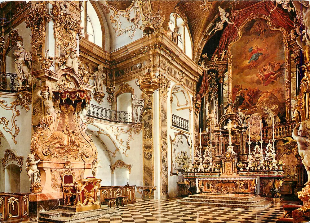 Stiftskirche Einsiedeln — High Altar and Abbot's Throne — Photoglob-Wehrli AG, Zürich - Front
