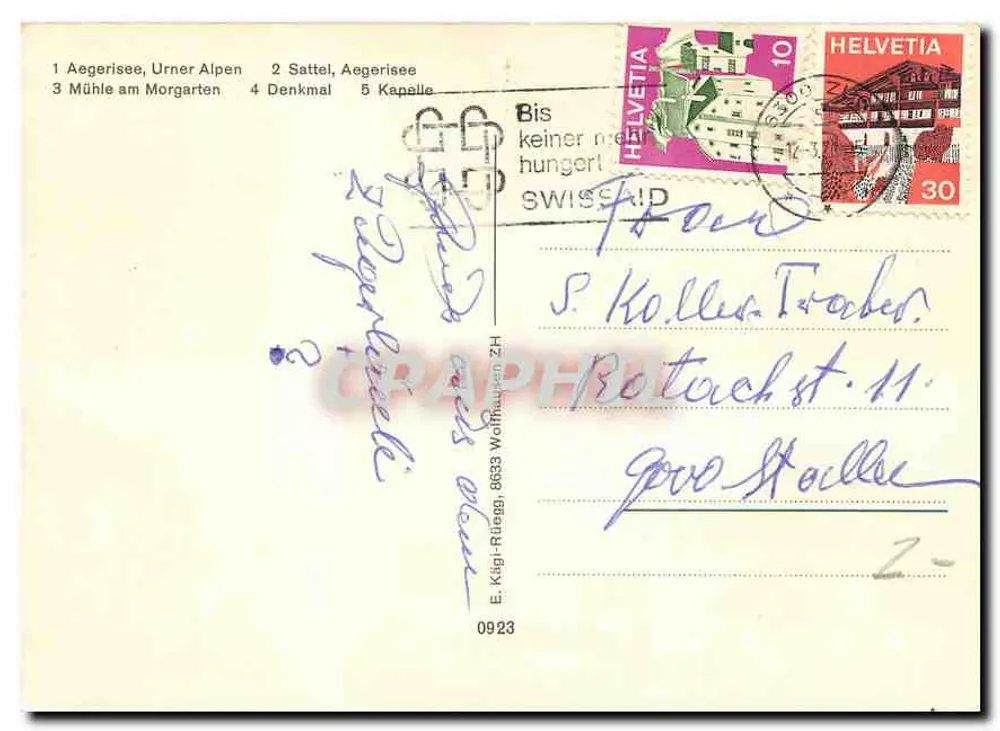 Am Morgarten — Aegerisee, Urner Alpen, Sattel, Denkmal, Kapelle — Helvetia - Verso