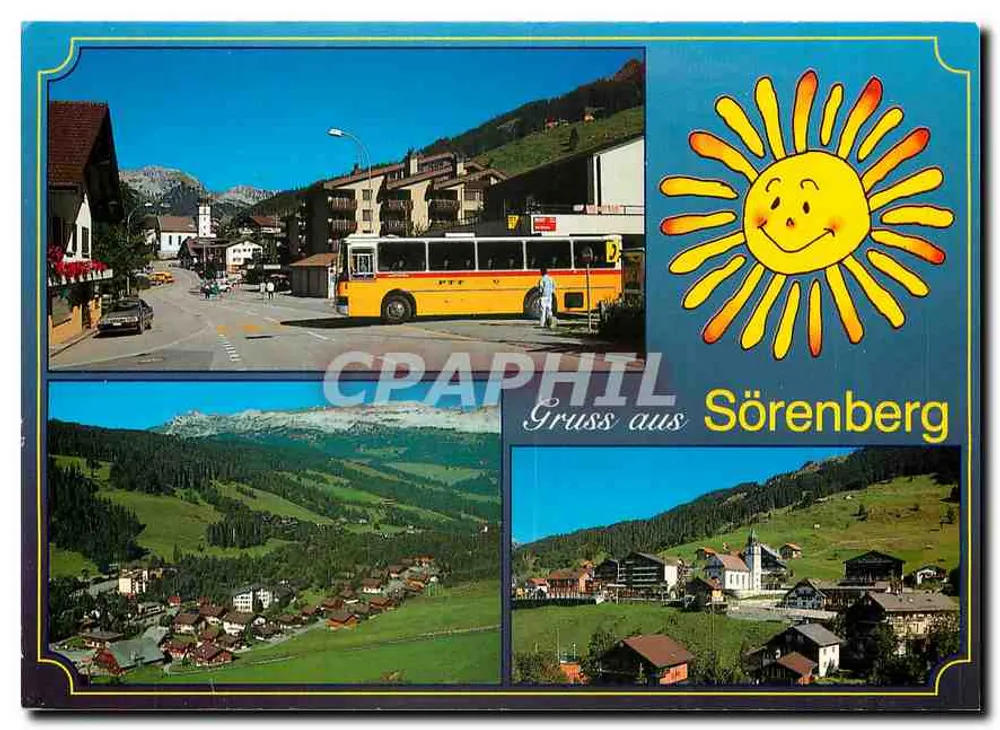 Sörenberg — vista panorâmica e ônibus — n° 4887 - Frente