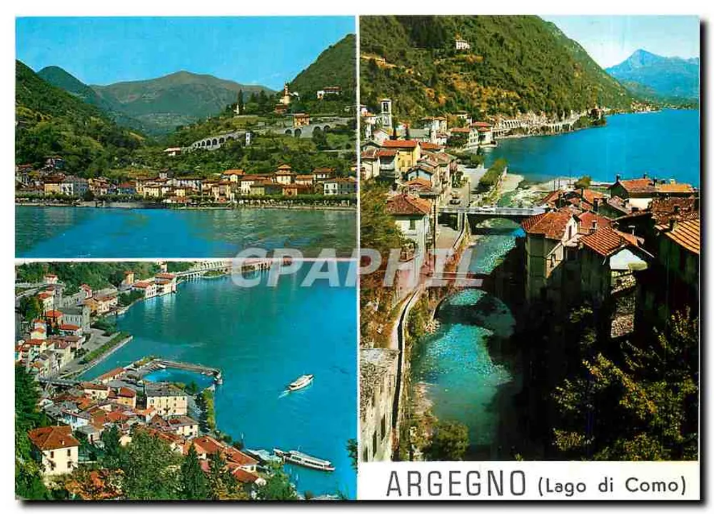 Argegno (Lago di Como) — vista panorâmica — Brunner & C., Como, n° 107-04 - Frente