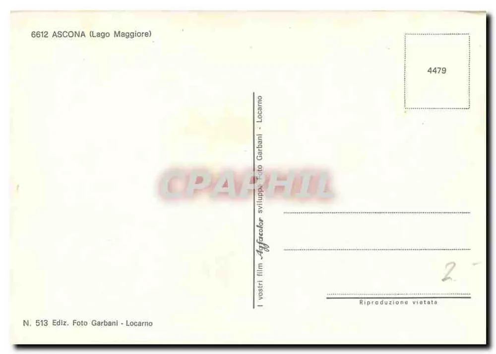 Ascona (Lago Maggiore) — rua animada com terrasses — Foto Garbani - Locarno, n° 513 - Verso