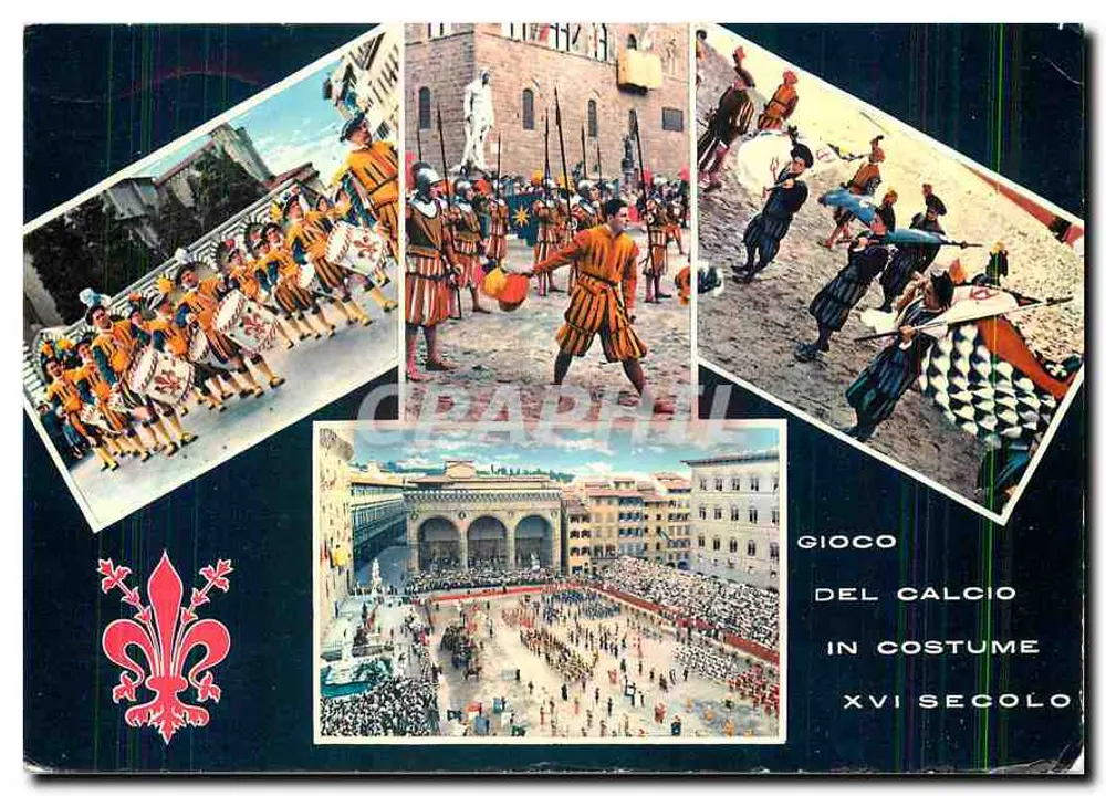 Mittelalterliches Calcio-Spiel in Kleidung des 16. Jahrhunderts — Florenz — M. & G. Tognoli, Firenze - Vorderseite