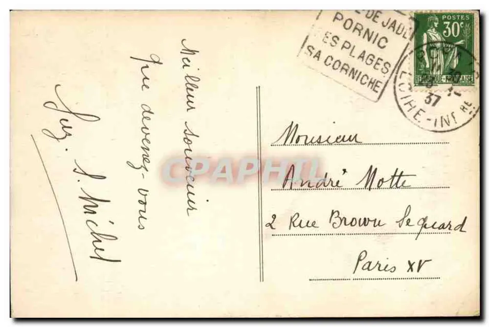 Jadeküste - STE-MARIE-sur-MER (L.-Inf.) — Ansicht aus den Grandes Vallées — Verlag L. BACON - Rückseite