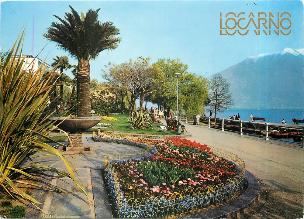 Locarno — Vista del lago e del parco — Edizione Karl Engelberger, n° 9546 - Recto