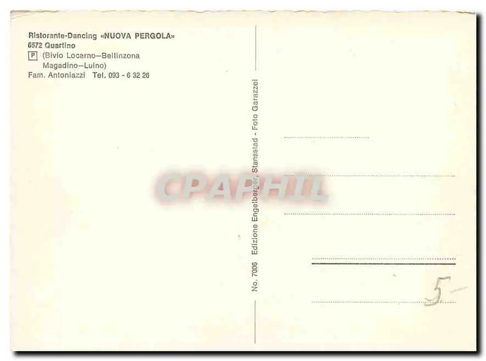 Widok Magadino — Jezioro Lugano — Wydawnictwo Engelbertz, nr 7006 - Rewers