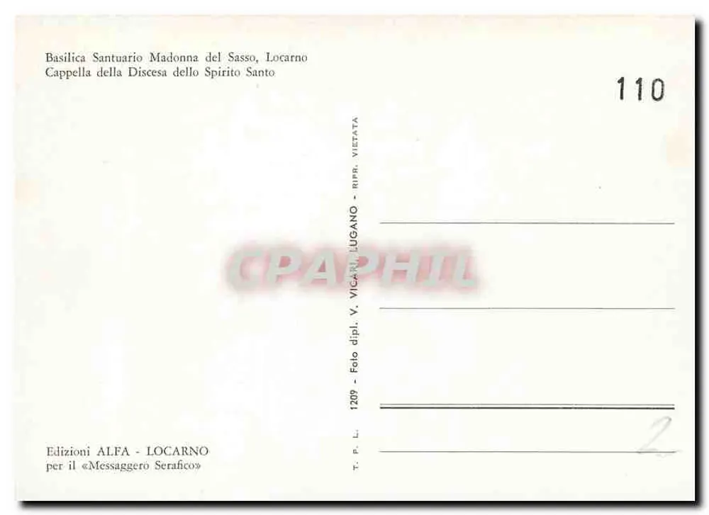 Basilique du Sanctuaire de la Vierge du Sasso — Chapelle de la Descente du Saint-Esprit — Éditions ALFA, Locarno - Verso