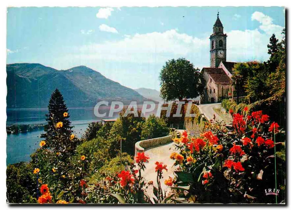 Kościół w Ronco sopra Ascona — Jezioro Majorka — wydawca Iris, nr 628 - Awers